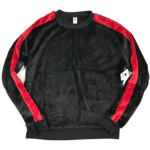 NWT Hybrid Black w/Red Stripe Plush Sweatshirt M